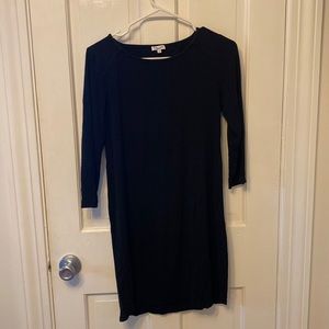 Black t shirt dress with cutout back detail
